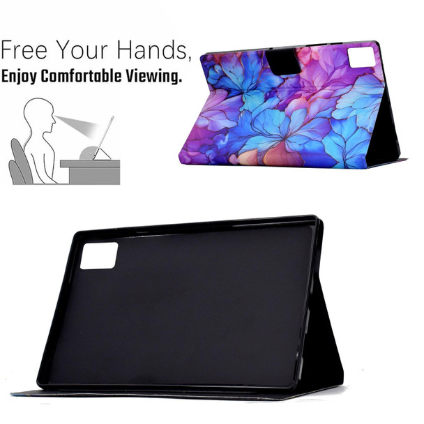 For Lenovo Tab M11/ Xiaoxin Pad 11 2024 Voltage Painted Smart Leather Tablet Case(Petals)