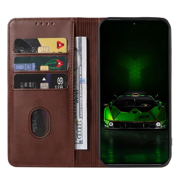 For Redmi K70 Pro Lamborghini Magnetic Closure Leather Phone Case(Brown)