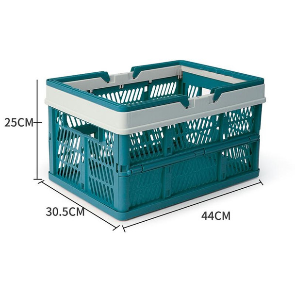 Foldable Picnic Basket Supermarket Shopping Basket,Size: 25x30.5x44cm(Blue Gray)