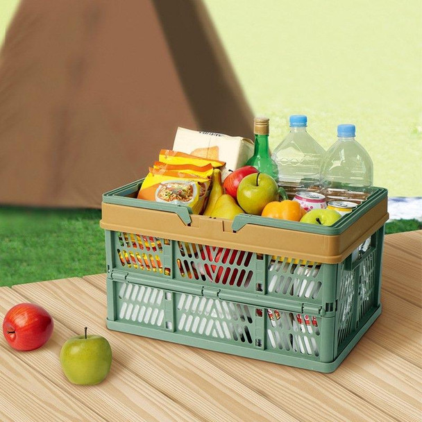 Foldable Picnic Basket Supermarket Shopping Basket,Size: 25x30.5x44cm(Blue Gray)