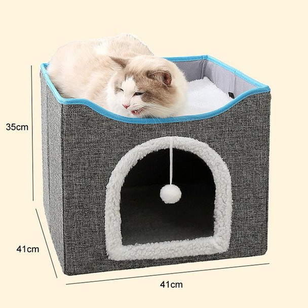 Multifunctional Sisal Cats Scratching Board Foldable Pet Bed(Dark Gray)