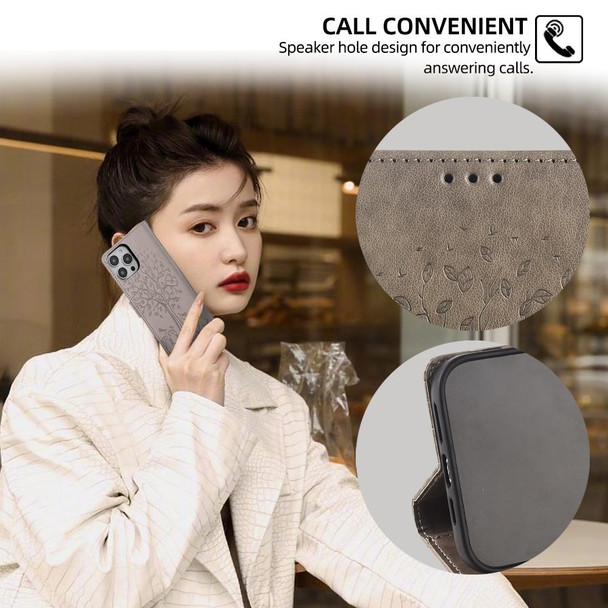 For Meizu V8 Pro Tree & Deer Embossed Leather Phone Case(Grey)