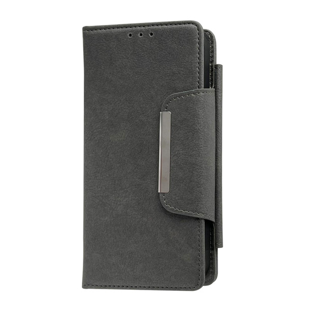 For iPhone 14 Pro Multifunctional 7-Card Wallet Leather Phone Case(Grey)