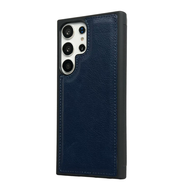 For Samsung Galaxy S21+ 5G Cowhide Texture Back Cover Phone Case(Royal Blue)
