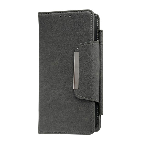 For iPhone 15 Pro Max Multifunctional 7-Card Wallet Leather Phone Case(Grey)