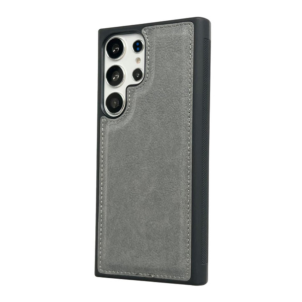 For Samsung Galaxy S23+ 5G Cowhide Texture Back Cover Phone Case(Grey)