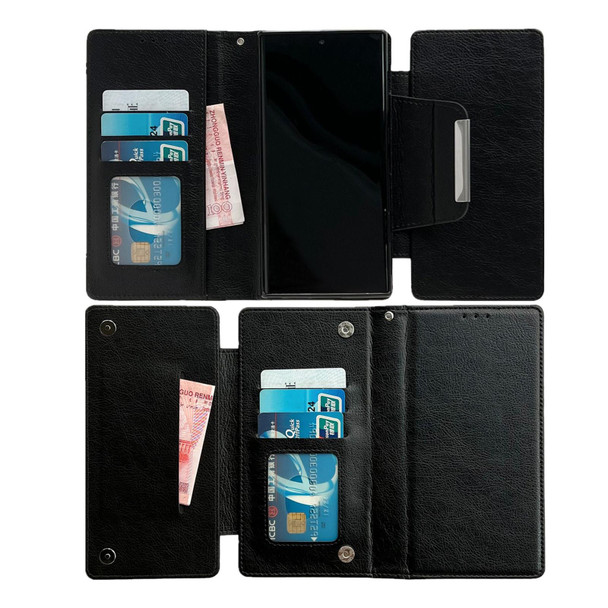 For Samsung Galaxy S22 5G Multifunctional 7-Card Wallet Leather Phone Case(Black)