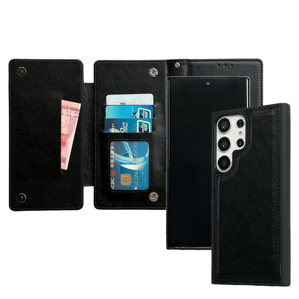 For Samsung Galaxy S22 5G Multifunctional 7-Card Wallet Leather Phone Case(Black)