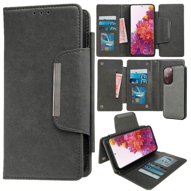 For Samsung Galaxy S20 FE Multifunctional 7-Card Wallet Leather Phone Case(Grey)