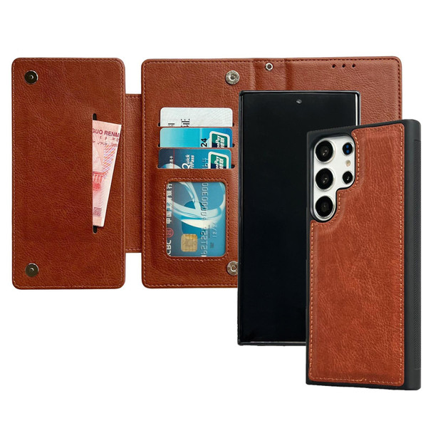 For Samsung Galaxy A13 5G / A04s Multifunctional 7-Card Wallet Leather Phone Case(Brown)