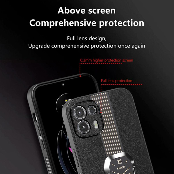 For Motorola Edge 20 Lite Magnetic Litchi Leather Back Phone Case with Holder(Black)