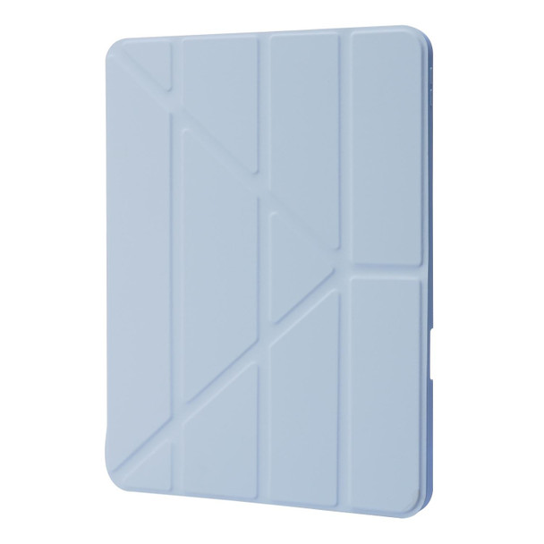 Deformation Transparent Acrylic Horizontal Flip PU Leatherette Tablet Case with Multi-folding Holder & Sleep / Wake-up Function & Pen Slot - iPad Pro 11.0 2021 / 2020 / 2018(Baby Blue)