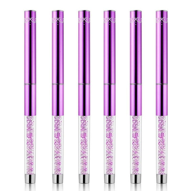 2 PCS Nail Art Drawing Pen Purple Drill Rod Color Painting Flower Stripe Nail Brush With Pen Cover, Specification: 20mm