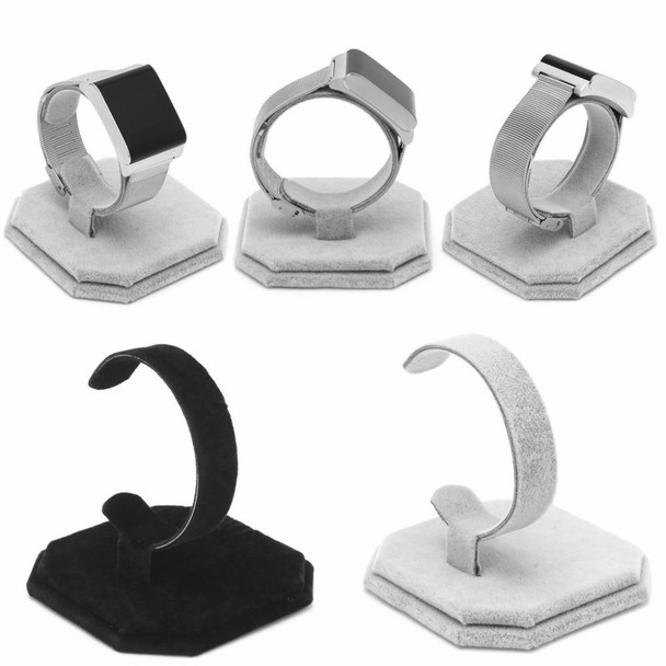 3 PCS Suede C-Shaped Retractable Single Watch Holder(Black)