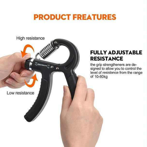 5 In 1 Counting Grip Device Fitness Adjustment Grip Device  Finger Trainer Set(Black )