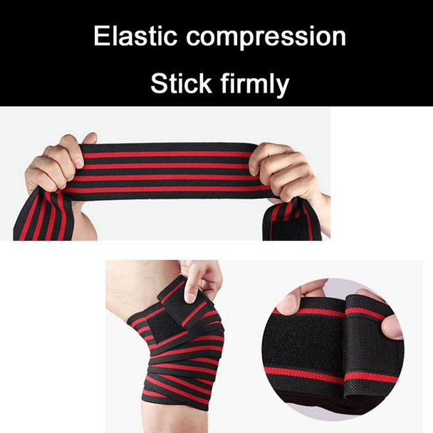 2 PCS Nylon Four Stripes Bandage Wrapped Sports Knee Pads(Black Ash)