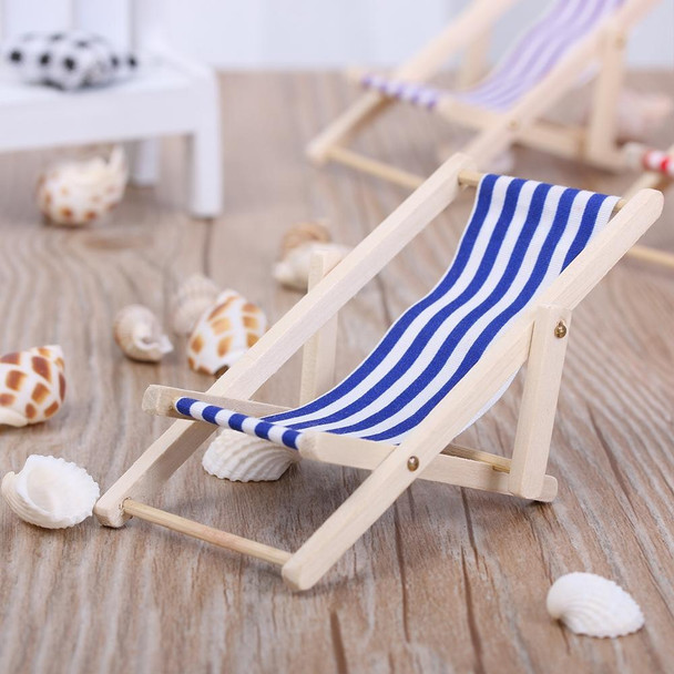 2 PCS 1:12 Beach Lounge Chair Simulation Model Outdoor Beach Scene Shooting Props Can Be Folded(Sky Blue)