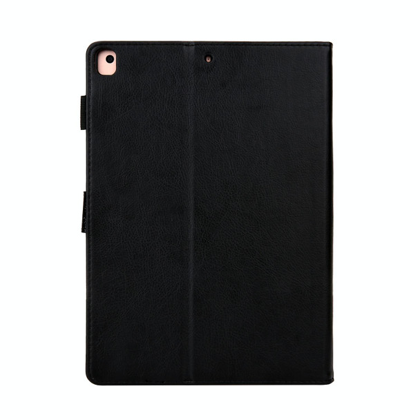 Glitter Powder Stitching Hot-pressed Changing PU Leather Case with Holder & Card Slots & Sleep / Wake-up Function - iPad 10.2 2021 / 2020 / 2019 / Pro 10.5(Black)