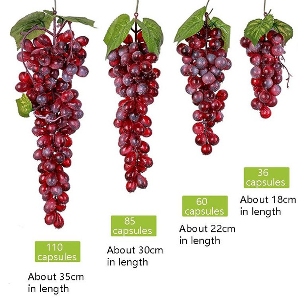 2 Bunches 85 Red Grapes Simulation Fruit Simulation Grapes PVC with Cream Grape Shoot Props