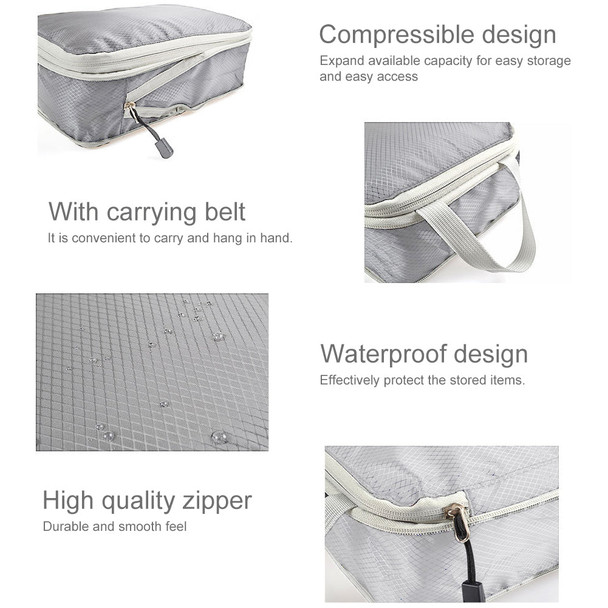 3Pcs Travel Storage Bag Compressible Packing Cubes