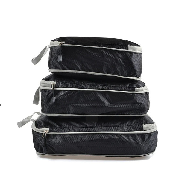 3Pcs Travel Storage Bag Compressible Packing Cubes