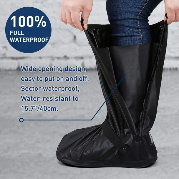 Non-Slip PVC Rainproof Shoe Covers with Zipper