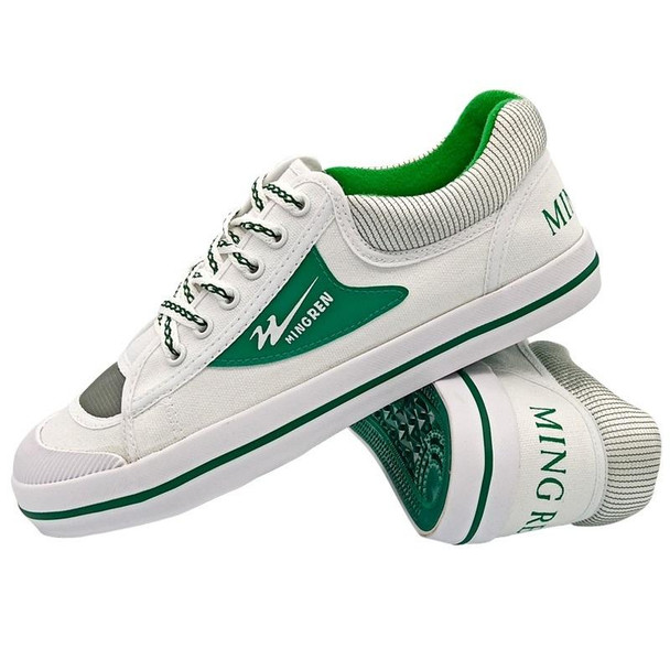 MINGREN Student Canvas Shoes Casual Antiskid Retro Sneakers, Size: 40(White Green)