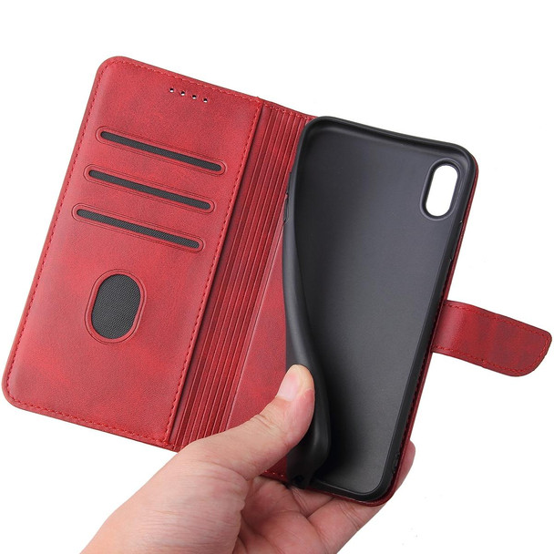 Calf Texture Buckle Horizontal Flip Leatherette Case with Holder & Card Slots & Wallet - iPhone X / XS(Red)