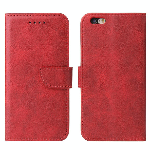 Calf Texture Buckle Horizontal Flip Leatherette Case with Holder & Card Slots & Wallet - iPhone 6 Plus & 6s Plus(Red)