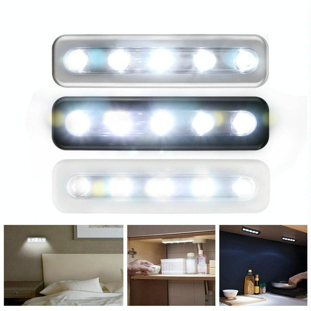 5 LEDs High Lighting Long Touch Light LED Night Light Pat Lamp(White)