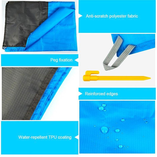 Polyester Waterproof Plaid Cloth Pocket Picnic Mat Outdoor Camping Beach Mat, Size: 2.1 x 2m(Orange + Gray)