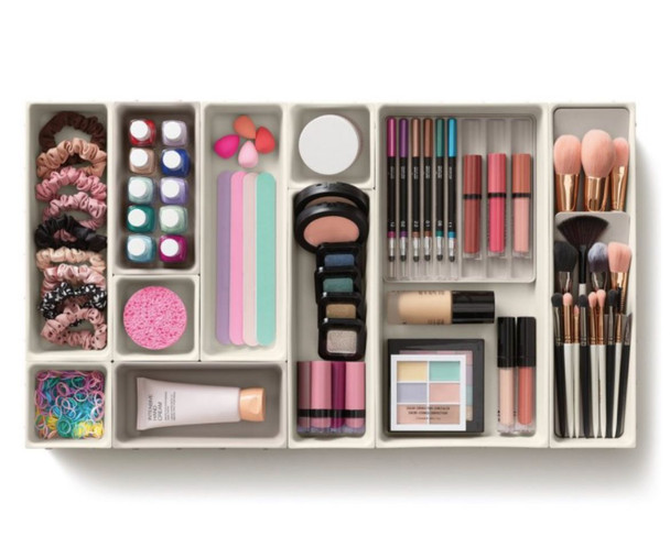 Multi-Compartment Makeup Drawer Organizer Set