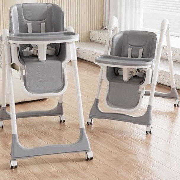 Adjustable Baby High Chair with Wheels