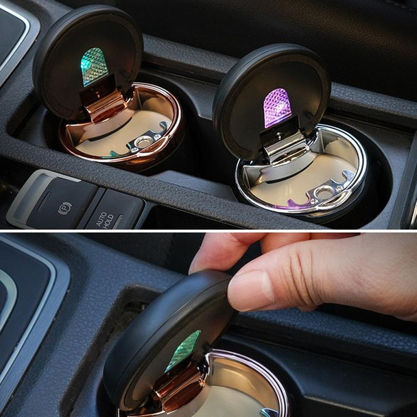 Car Ashtray Mini With Lamp And Cover Car Ashtray(N18A Silver)