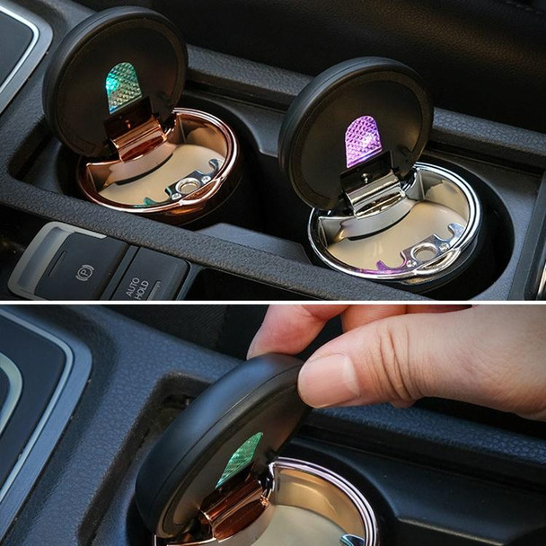 Car Ashtray Mini With Lamp And Cover Car Ashtray(N18A Gold)