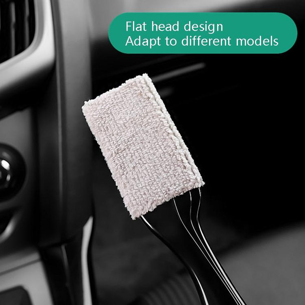 2 PCS Car Air-Conditioned Air Outlet Cleaning Brush Car Interior Cleaning Tool Dust  Soft Hair Brush(Black )