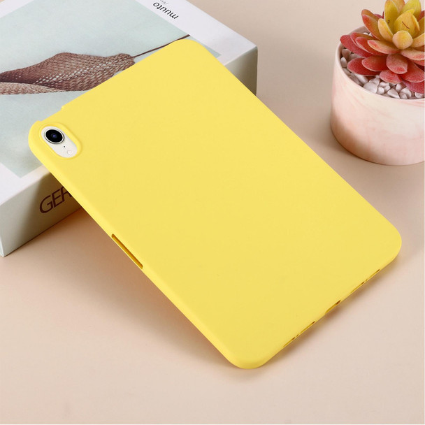 Solid Color Liquid Silicone Dropproof Full Coverage Tablet Case - iPad mini 6(Yellow)