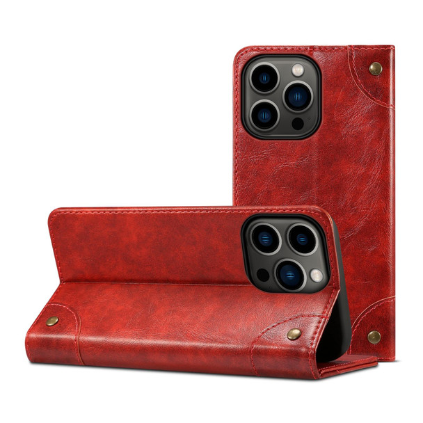 Baroque Simple Horizontal Flip Leatherette Case with Holder & Card Slots & Wallet - iPhone 13 Pro(Red)