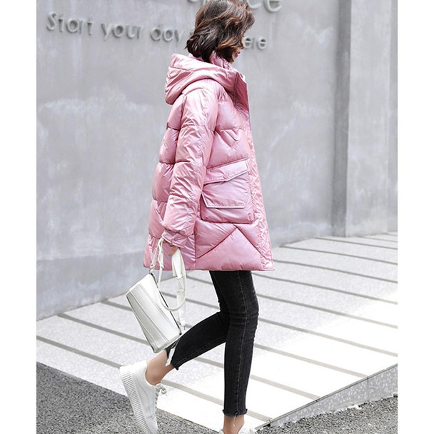 Glossy Thickening Down Padded Jacket (Color:Pink Size:M)