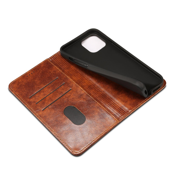 Baroque Simple Horizontal Flip Leatherette Case with Holder & Card Slots & Wallet - iPhone 13(Dark Brown)