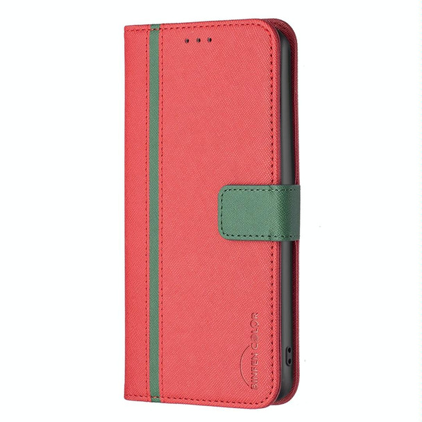 BF13 Color Matching Cross Texture Leatherette Phone Case - iPhone SE 2022 / 2020 / 8 / 7(Red)