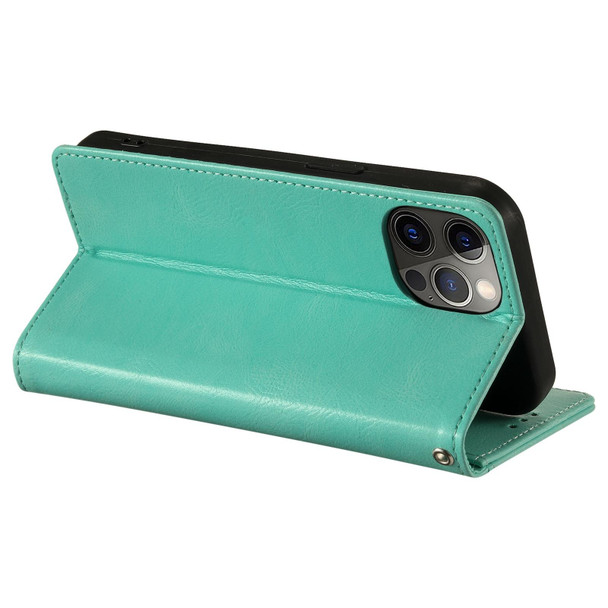 For iPhone 12 / 12 Pro Simple 6-Card Wallet Leather Phone Case(Green)