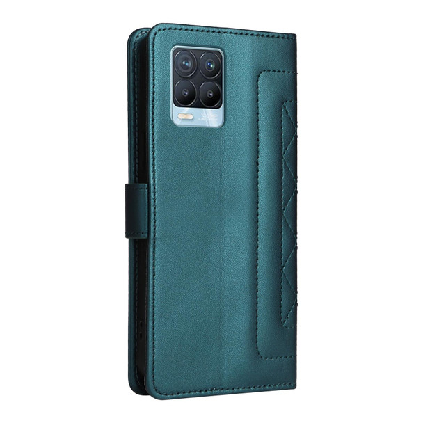 For Realme 8 4G / 8 Pro Diamond Lattice Leather Flip Phone Case(Green)