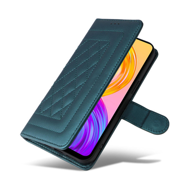 For Realme 8 4G / 8 Pro Diamond Lattice Leather Flip Phone Case(Green)