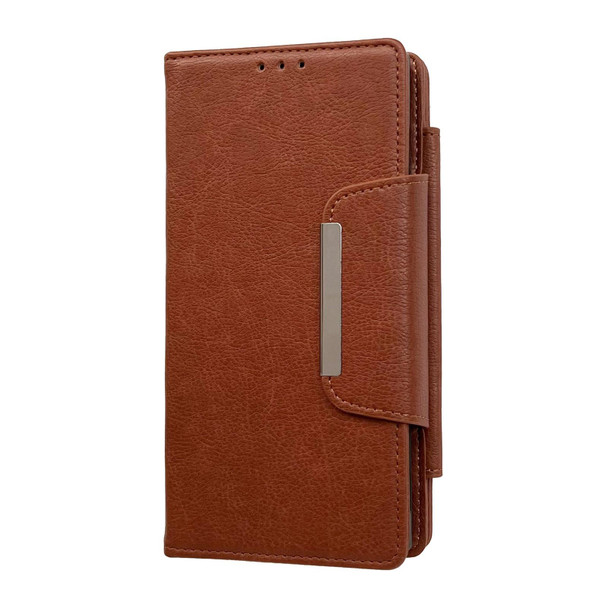 For Google Pixel 8 Multifunctional 7-Card Wallet Leather Phone Case(Brown)