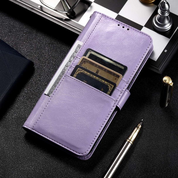 For iPhone 14 Simple 6-Card Wallet Leather Phone Case(Purple)