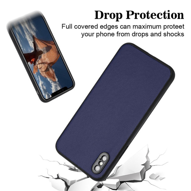 For iPhone XS / X R20 Leather Pattern Phone Single Case(Blue)
