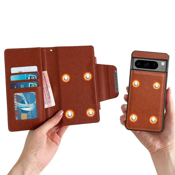 For Google Pixel 6 Multifunctional 7-Card Wallet Leather Phone Case(Brown)