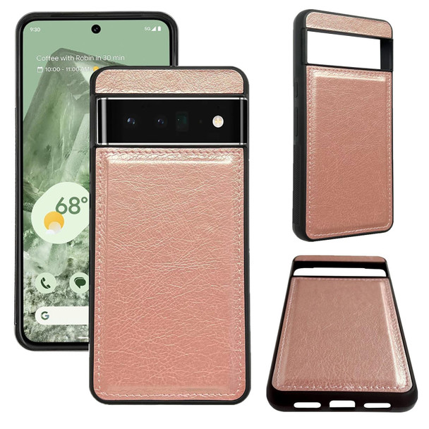 For Google Pixel 6 Pro Cowhide Texture Back Cover Phone Case(Rose Gold)