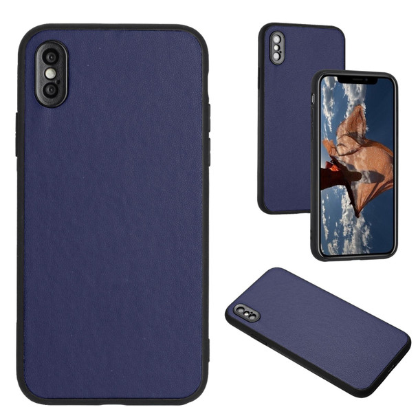 For iPhone XS Max R20 Leather Pattern Phone Single Case(Blue)